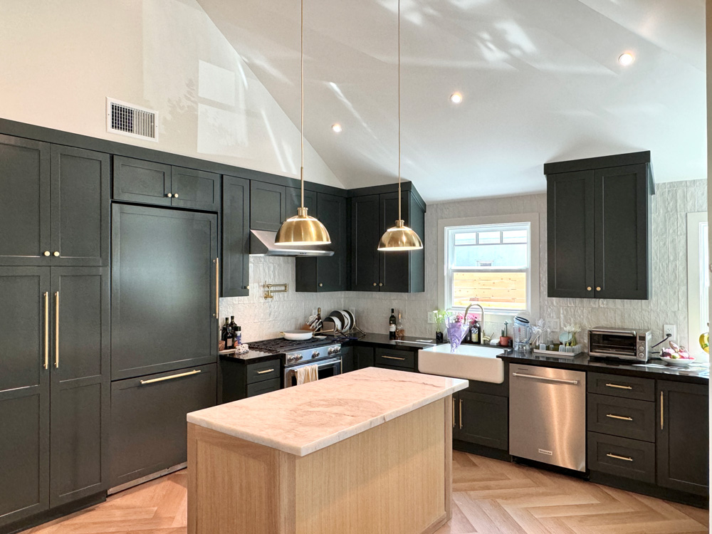 Bright modern kitchen with crisp cabinetry and thoughtful styling